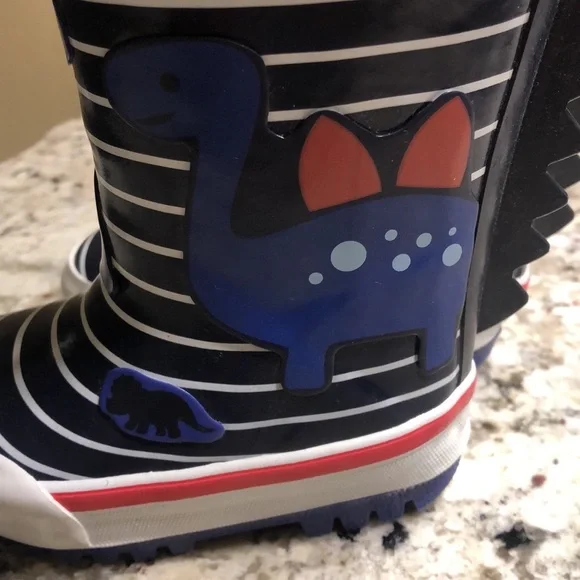 NWT - Baby Rain Boots - Blue Dinosaurs - Size 4 - Picture 2 of 6